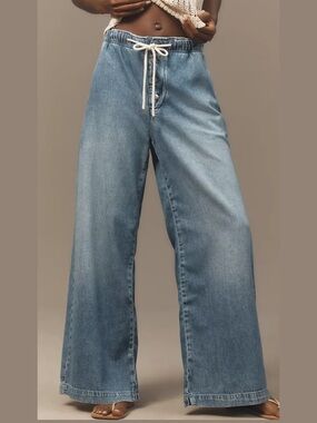 PILCRO ANTHROPOLOGY 
Drawstring Wide-Leg Laidback Jeans